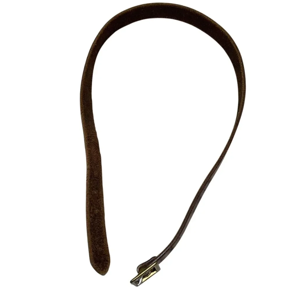 Vintage Gap Mens Brown Italian Leather Belt 34 Casual Brass Buckle